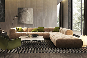 Легкий бескаркасный диван Квадро с подушками, дизайнерская модель на заказ с доставкой по России 